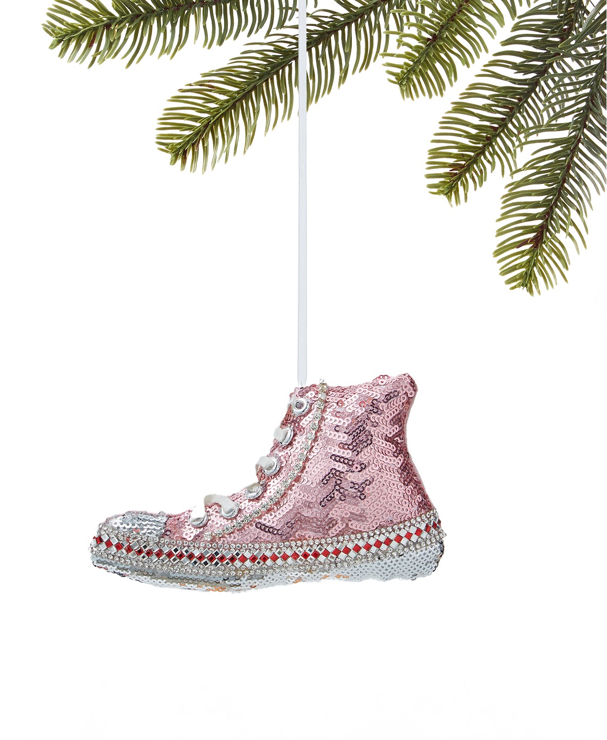 Holiday Lane Fashion Week Pink Sequin Sneaker Ornament 