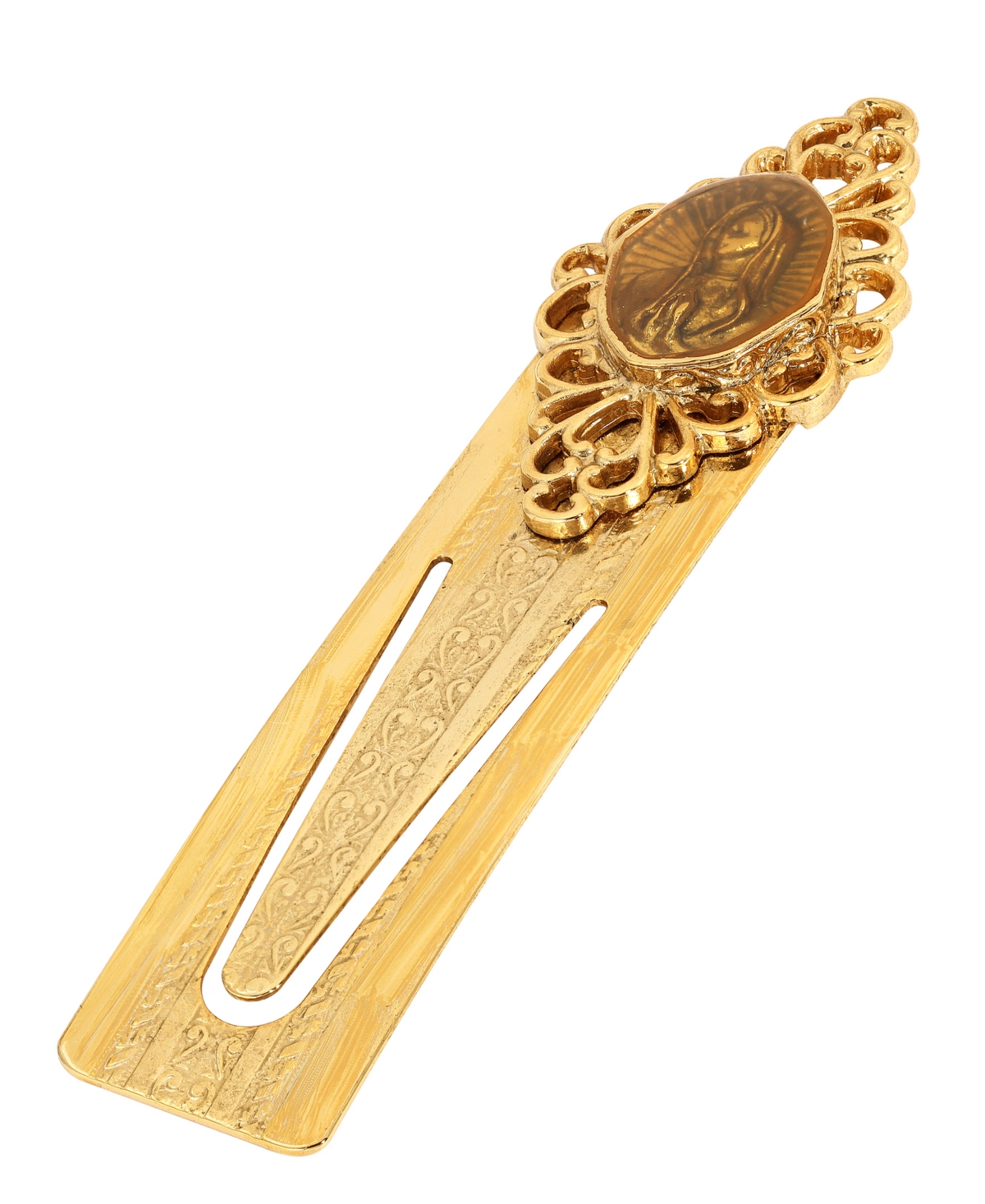 Symbols Of Faith 14k Gold-dipped Mary Bookmark In Yellow