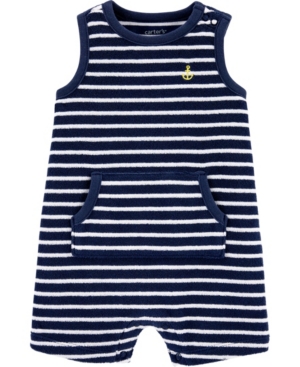 Baby Boys Striped Terry Romper
