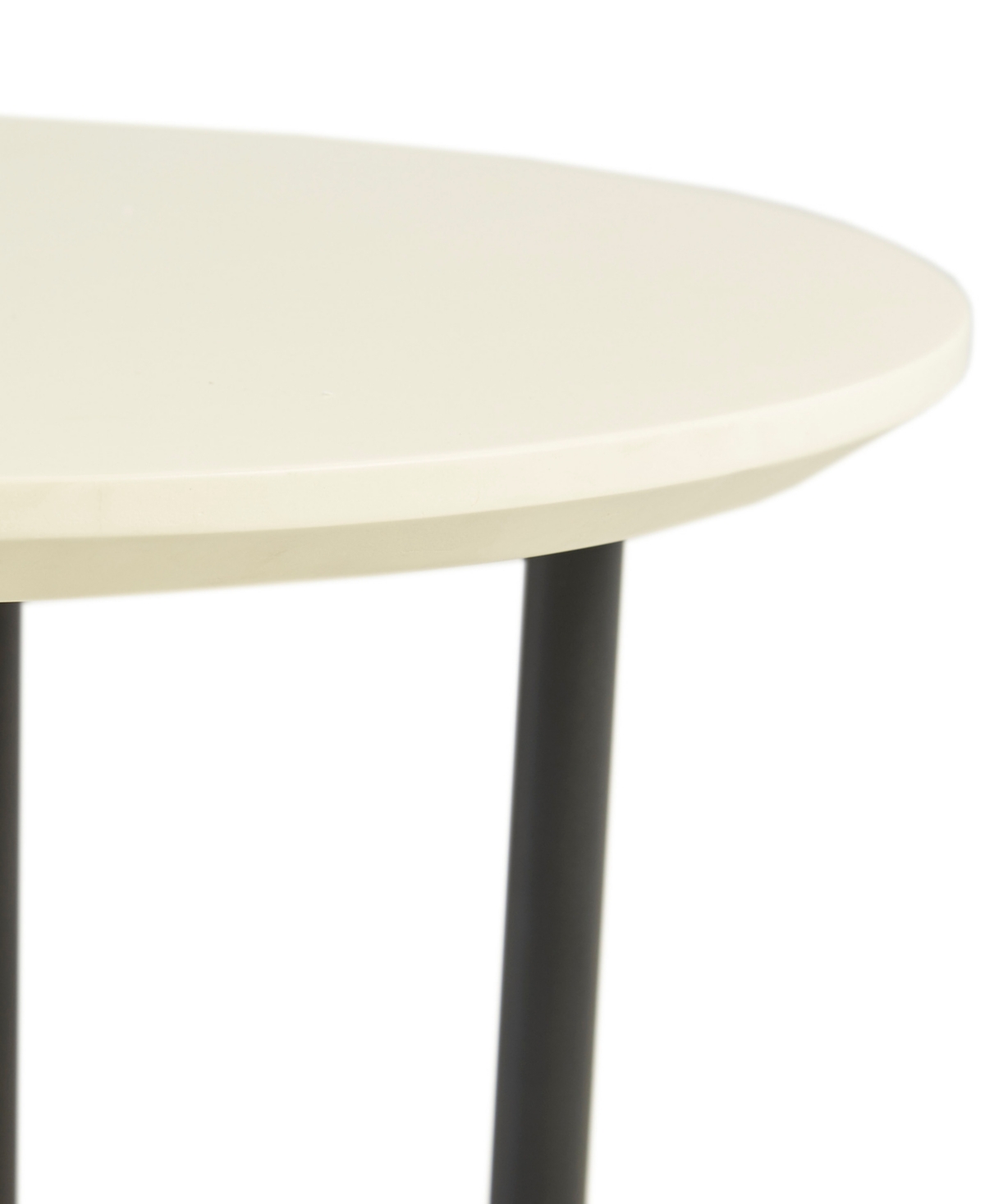 Shop Madison Park Beaumont Modern 20" Round Lower Shelf Storage End Table With Metal Legs In White,natural