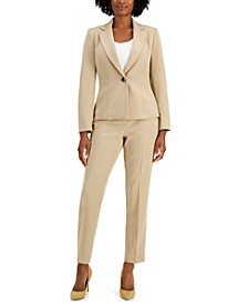 Solid One-Button Pantsuit