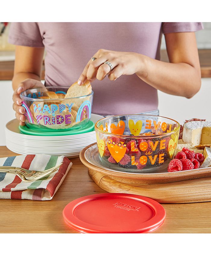 Pyrex Pride 4Pc. Glass Food Storage Container Set Macy's