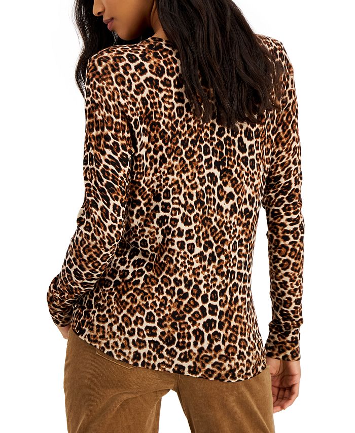 Charter Club Leopard-Print Cardigan, Created for Macy's & Reviews ...