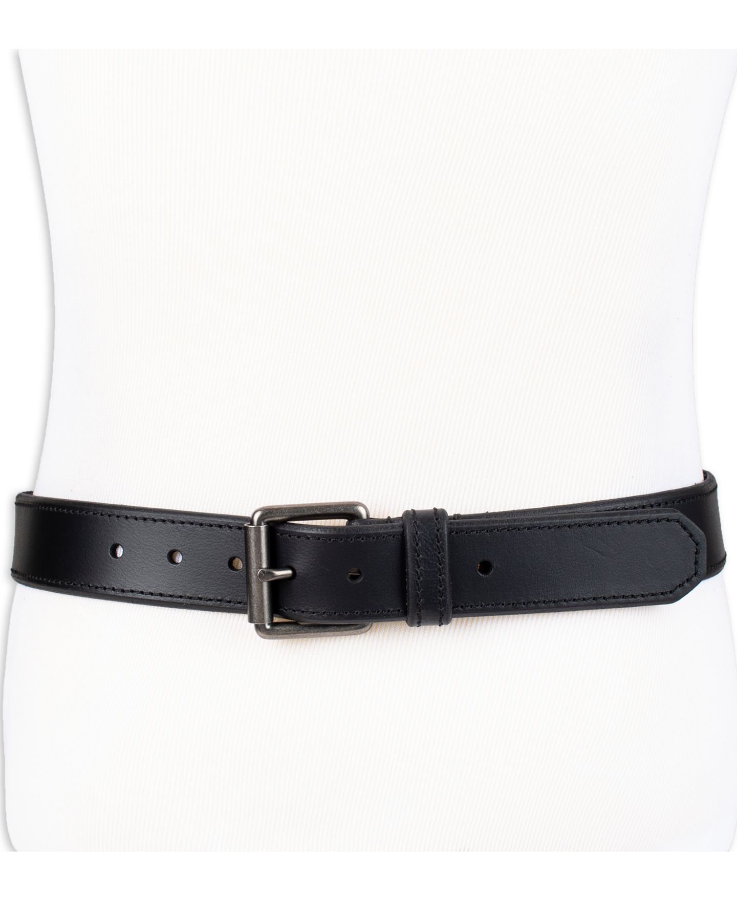 Мужской ремень Levi's Beveled-Edge Leather Belt, цвет: Чёрный — фото 5