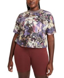 Active Plus Size Abstract Floral Top