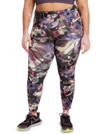 Plus Size Floral Printed 7/8 Leggings