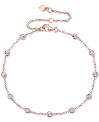 Macy's Diamond Bezel Chain Bracelet (1/10 ct. t.w.) in Sterling Silver ...