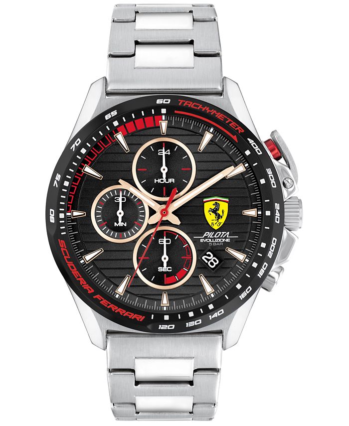 Ferrari Men s Chronograph Pilota Evo Stainless Steel Bracelet