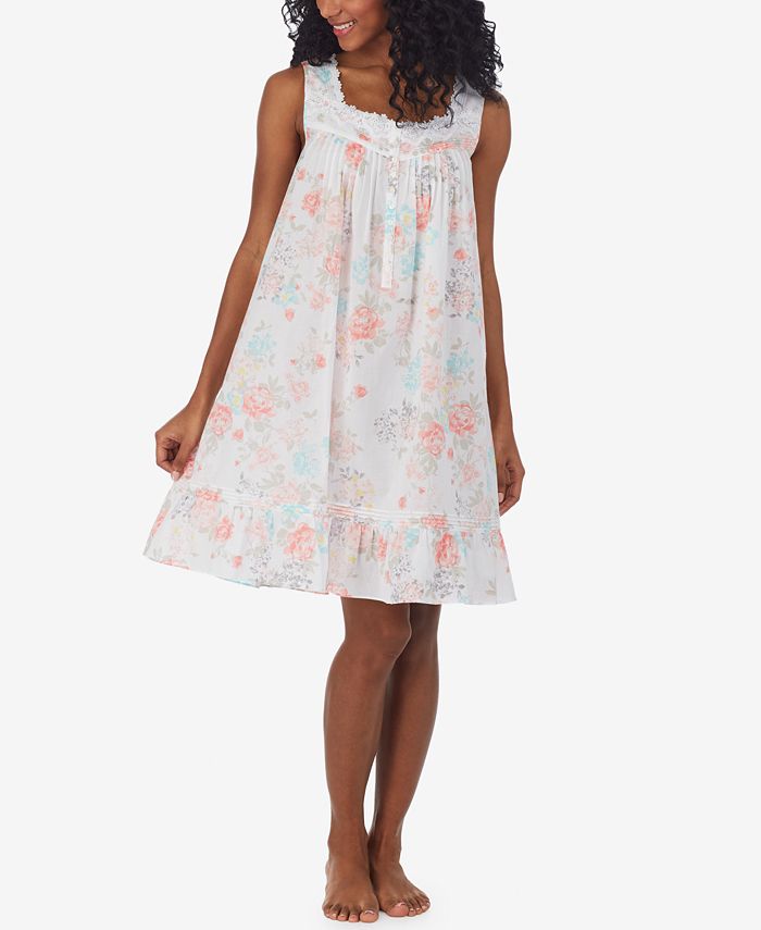 Eileen West FloralPrint Cotton Nightgown Macy's