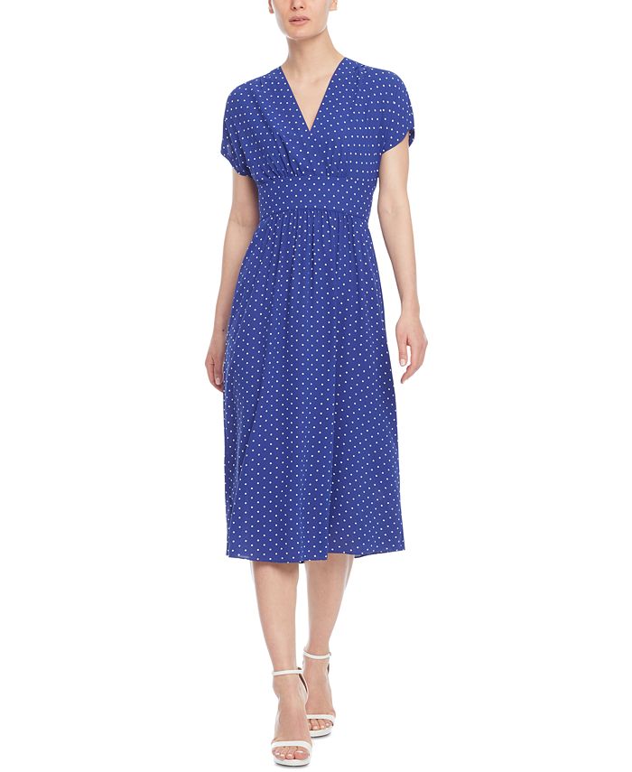 Anne Klein Bolero Dot-Print Surplice Dress - Macy's