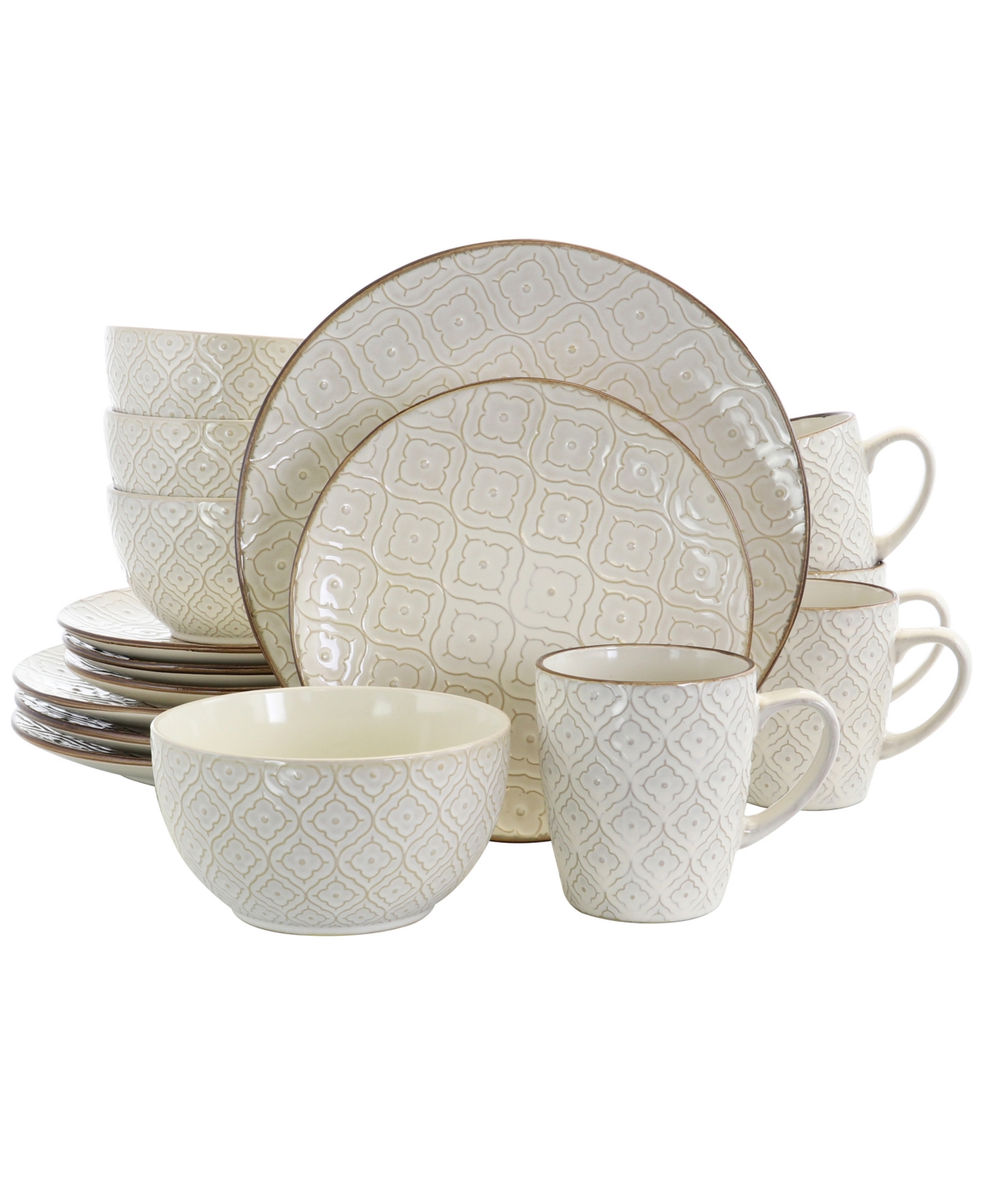 Luxurious 16 Pc. Dinnerware Set, Service for 4 - Open White