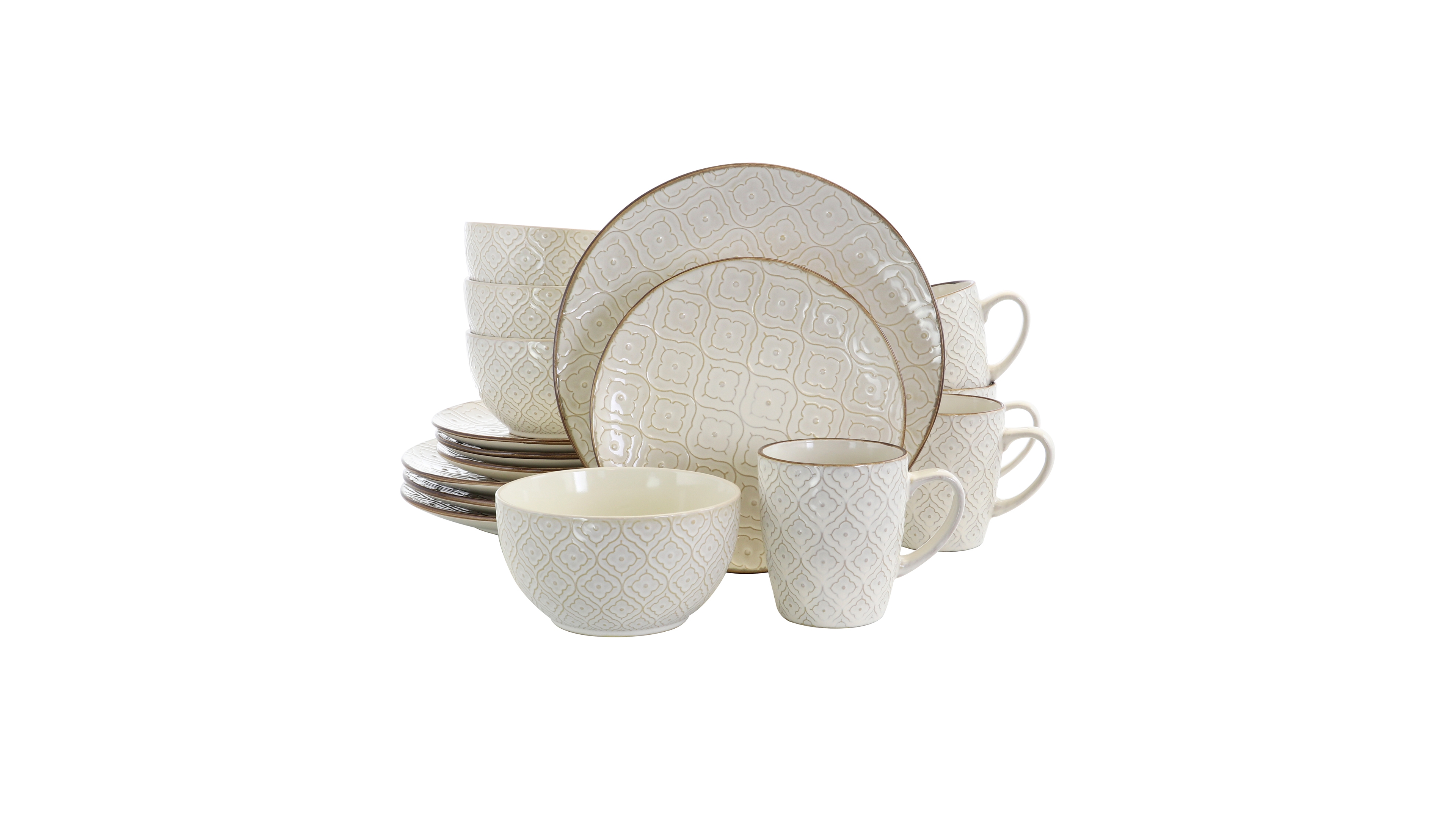 Elama Luxurious 16 Pc. Dinnerware Set, Service for 4
