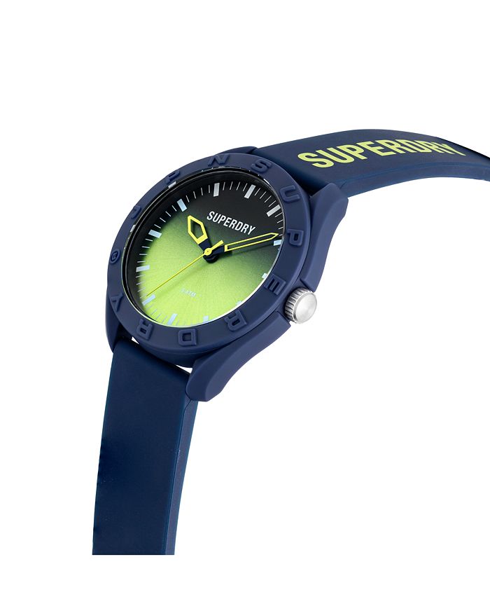 Superdry Unisex 3 Hands Blue Dark Silicon Strap Watch 43mm Macy's