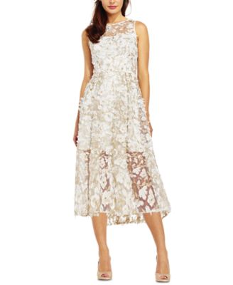 Adrianna Papell Floral-Appliqués Midi 