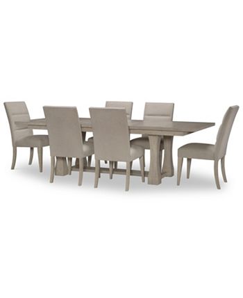 Furniture - Milano 7pc Dining Set (Table & 6 Upholstered Back Side Chairs)