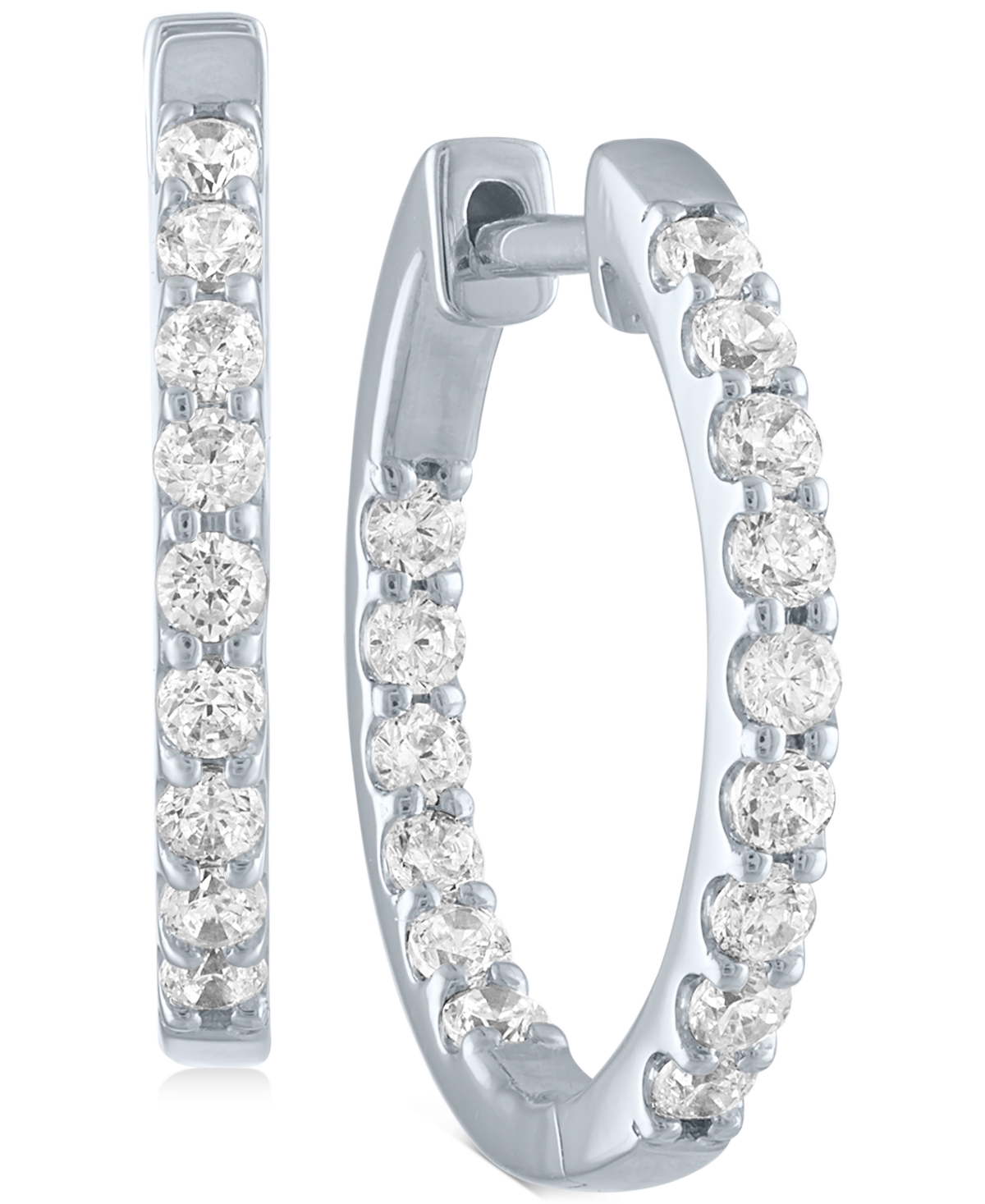 Forever Grown Diamonds Lab-Created Diamond In & Out Hoop Earrings (3/4 ct. t.w.) in Sterling Silver