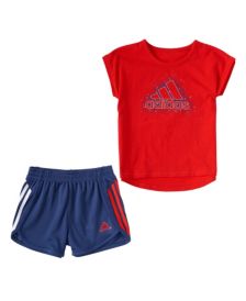 Toddler Girls Short Sleeve Graphic T-shirt and Shorts Set