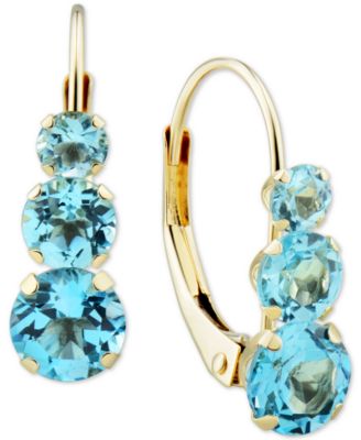 Amethyst Triple Stone Drop Earrings (1-3/8 ct. t.w.) in 14k Gold