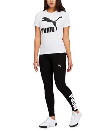 Puma, Pants & Jumpsuits, Puma Black And White Tight Athletic Sporty  Jogging Leggings Size Xl