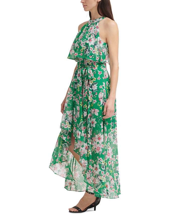 Eliza J Floral Print High Low Chiffon Gown Macys 5438