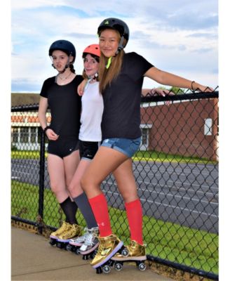 Chicago Pulse LED Light Up Quad Roller Skates, Silver - Size 4