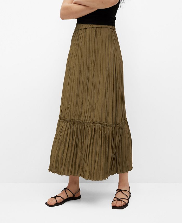 MANGO Pleated Midi Skirt - Macy's