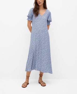 mango flowy flower printed dress Mango usa