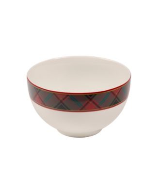 Christmas Tree Tartan Rice Bowls, Set of 4