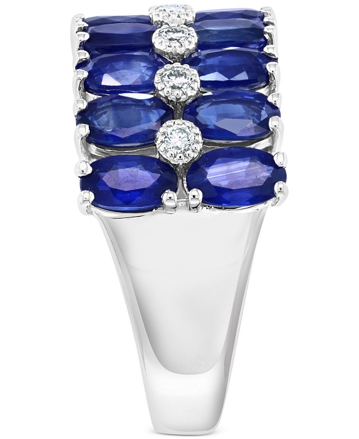 EFFY Collection - Sapphire (5-5/8 ct. t.w.) & Diamond (1/5 ct. t.w.) Statement Ring in 14k White Gold