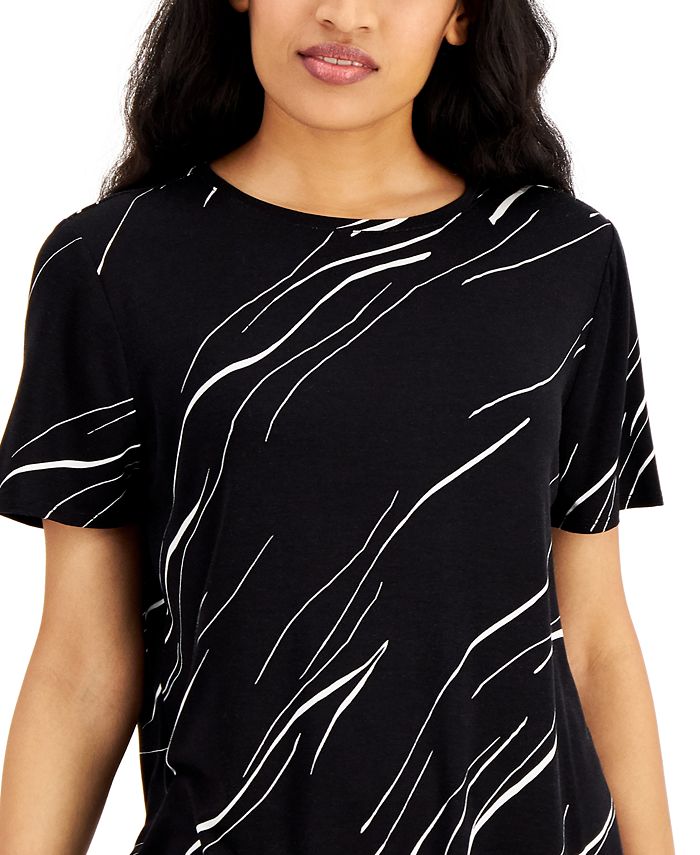 Alfani Women's ShortSleeve Crewneck TShirt, Created for Macy's