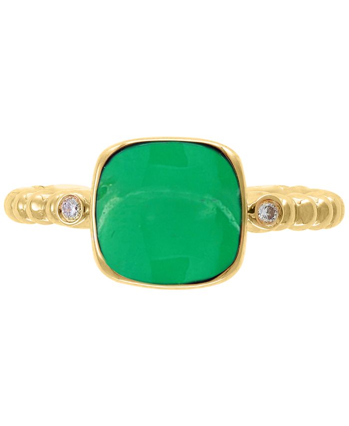 EFFY Collection EFFY® Jade (8mm) & Diamond Accent Ring in 14k Gold