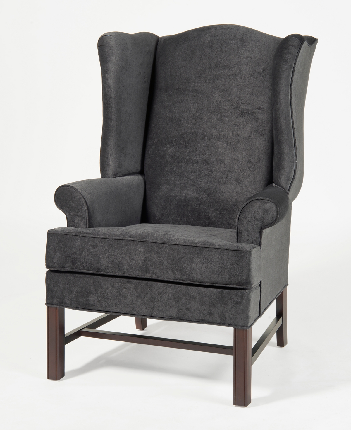 Comfort Pointe Chippendale Wing Chair In Medium Gray