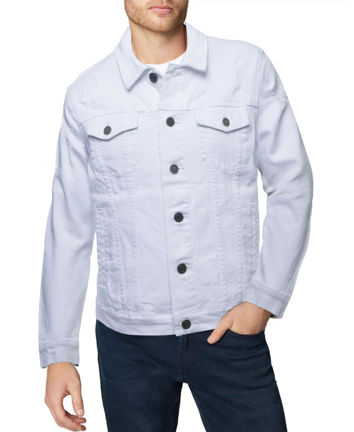 Men's Slim Washed Denim Jacket - Acid Stone