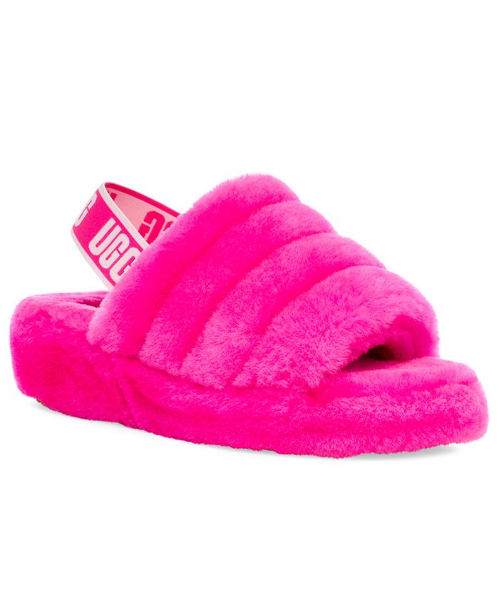 Ugg Fluff Oh Yeah platform slide slippers women sz 10 blue/teal 1107953  NWOB