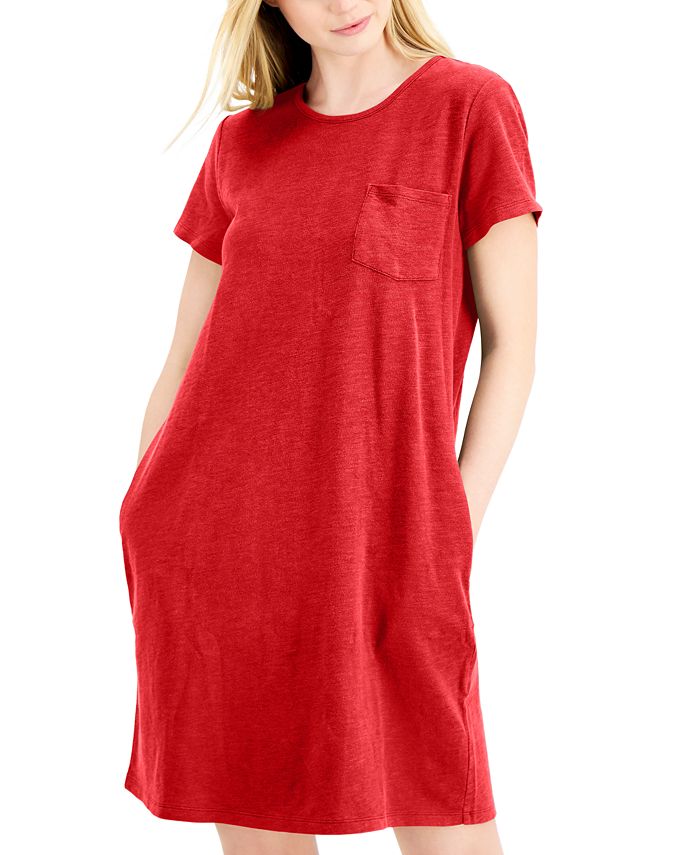 Style & Co Petite Cotton T-Shirt Dress, Created for Macy's - Macy's
