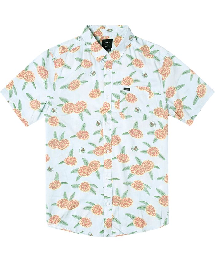 RVCA Men's Luke P Floral Short Sleeve Woven Shirt - Macy's