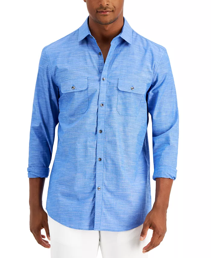 Men's Regular-Fit Solid Shirt - thumbnail 4