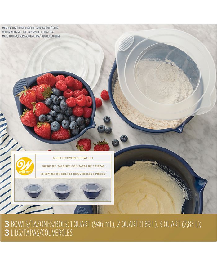 Wilton Navy Blue 6Pc. Covered Mixing Bowl Set Macy's