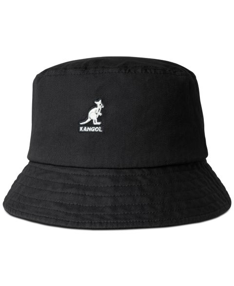 Мужская панама Kangol Washed Bucket Hat, цвет: Чёрный