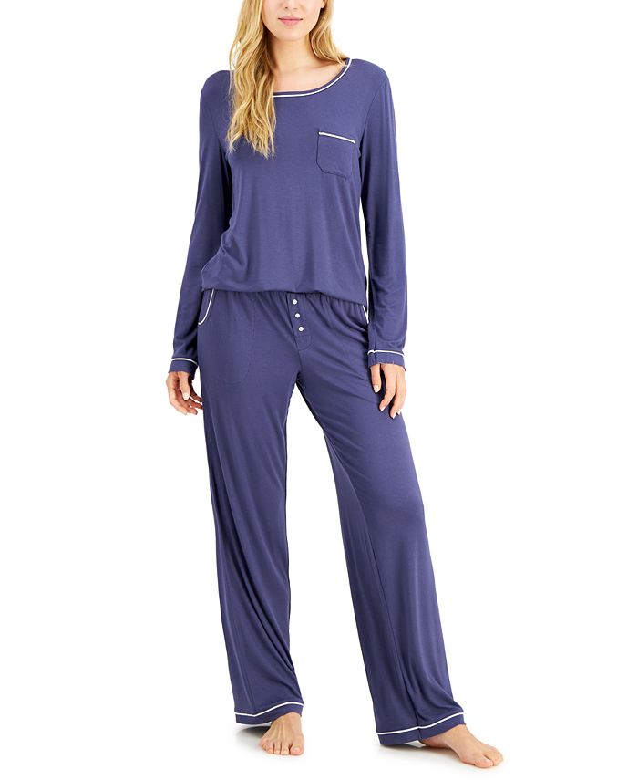 Alfani Knit Pajama Set, Created for Macy's - Macy's
