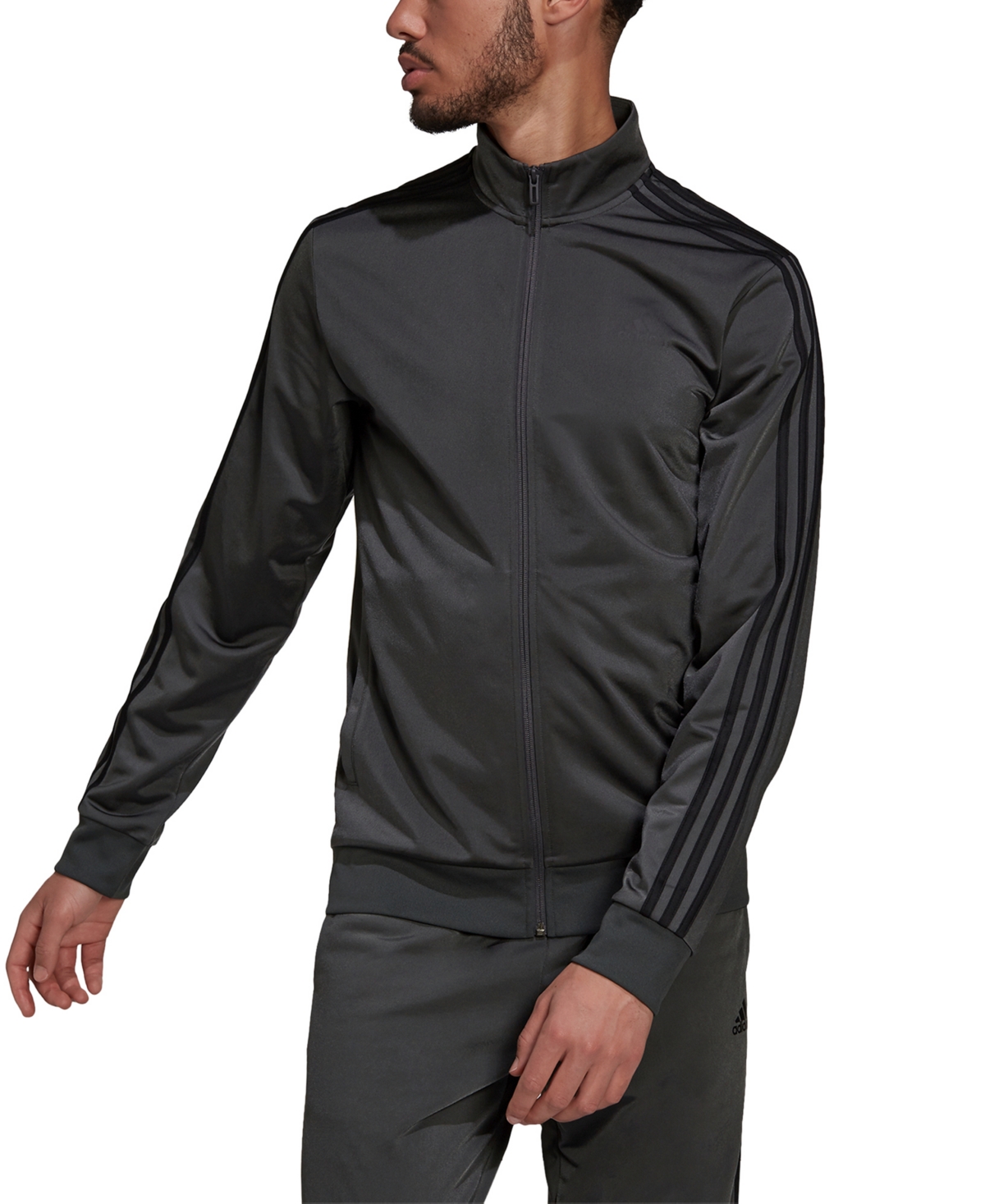 Adidas Originals Men's Tricot Track Jacket In Dark Grey Heather,black