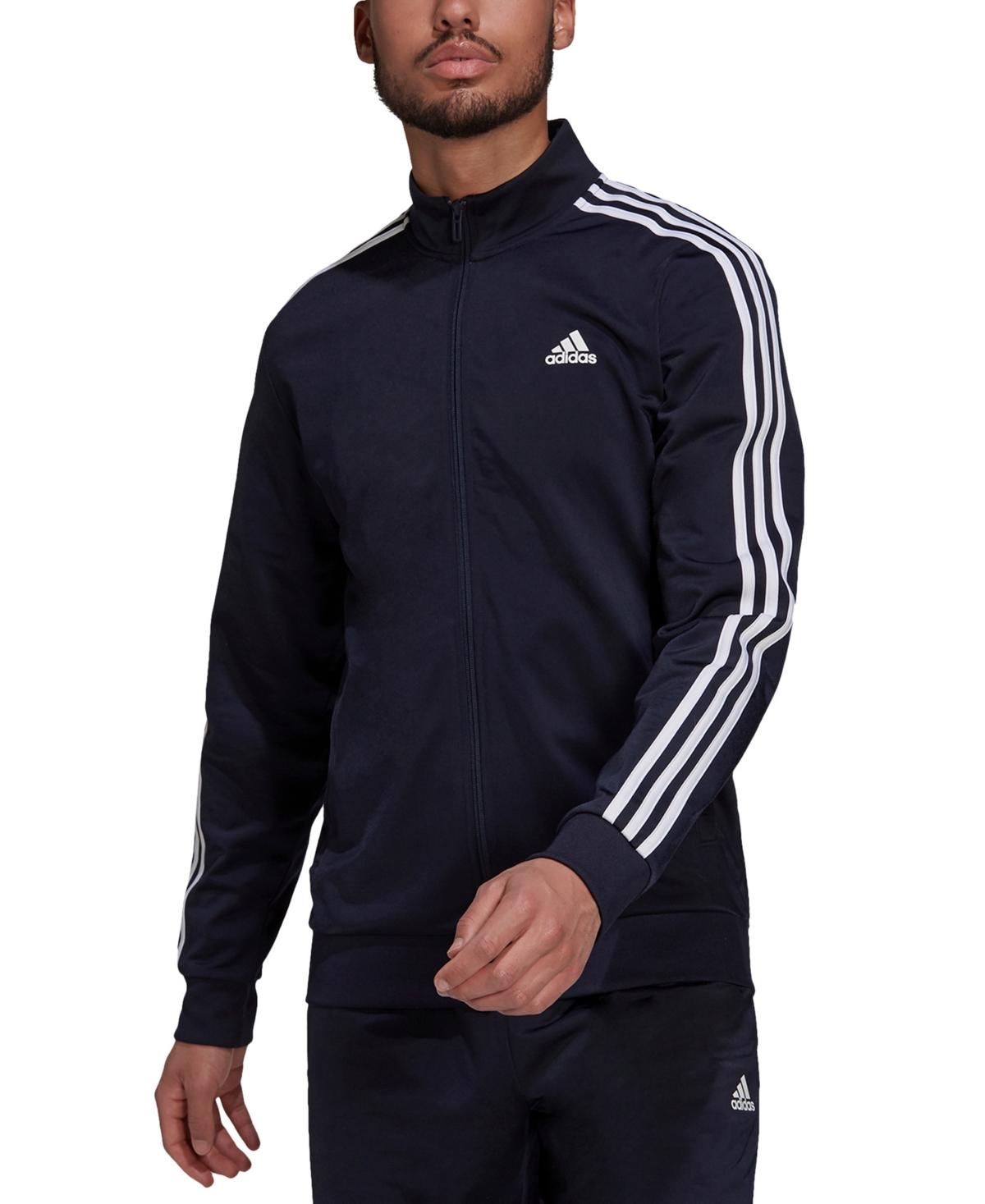 Shop Adidas Originals Men's Tricot Track Jacket In Legend Ink,white