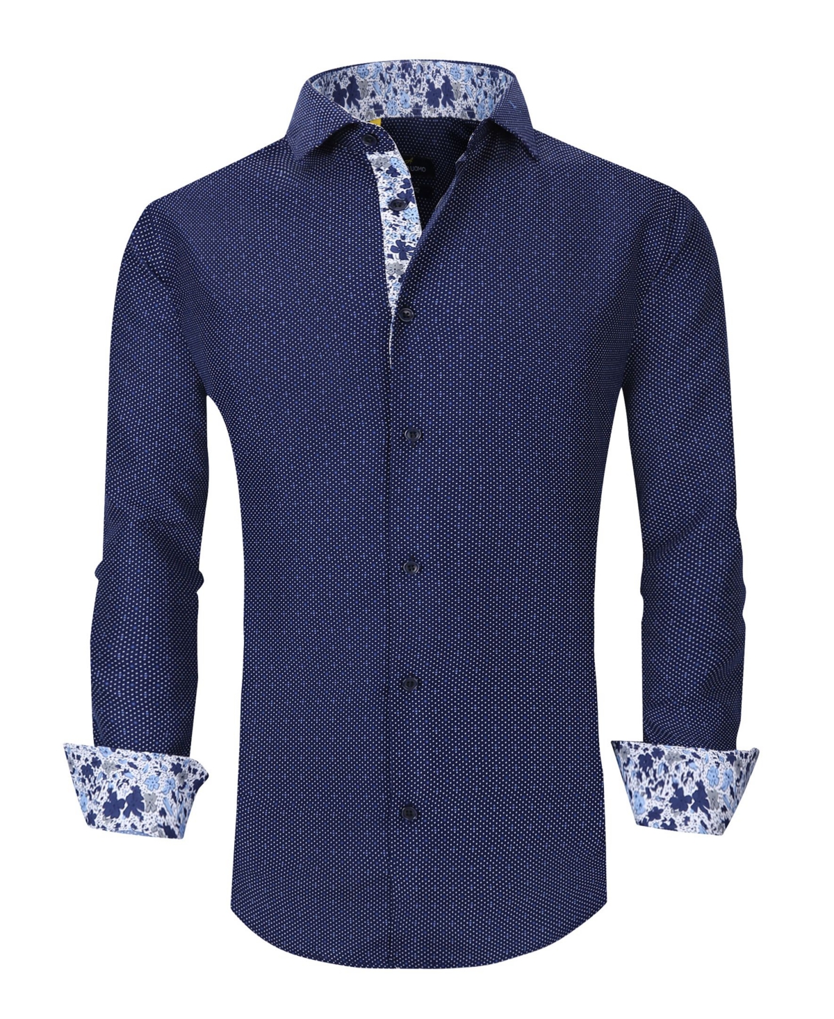 Azaro Uomo Men's Slim Fit Business Nautical Button Down Dress Shirt