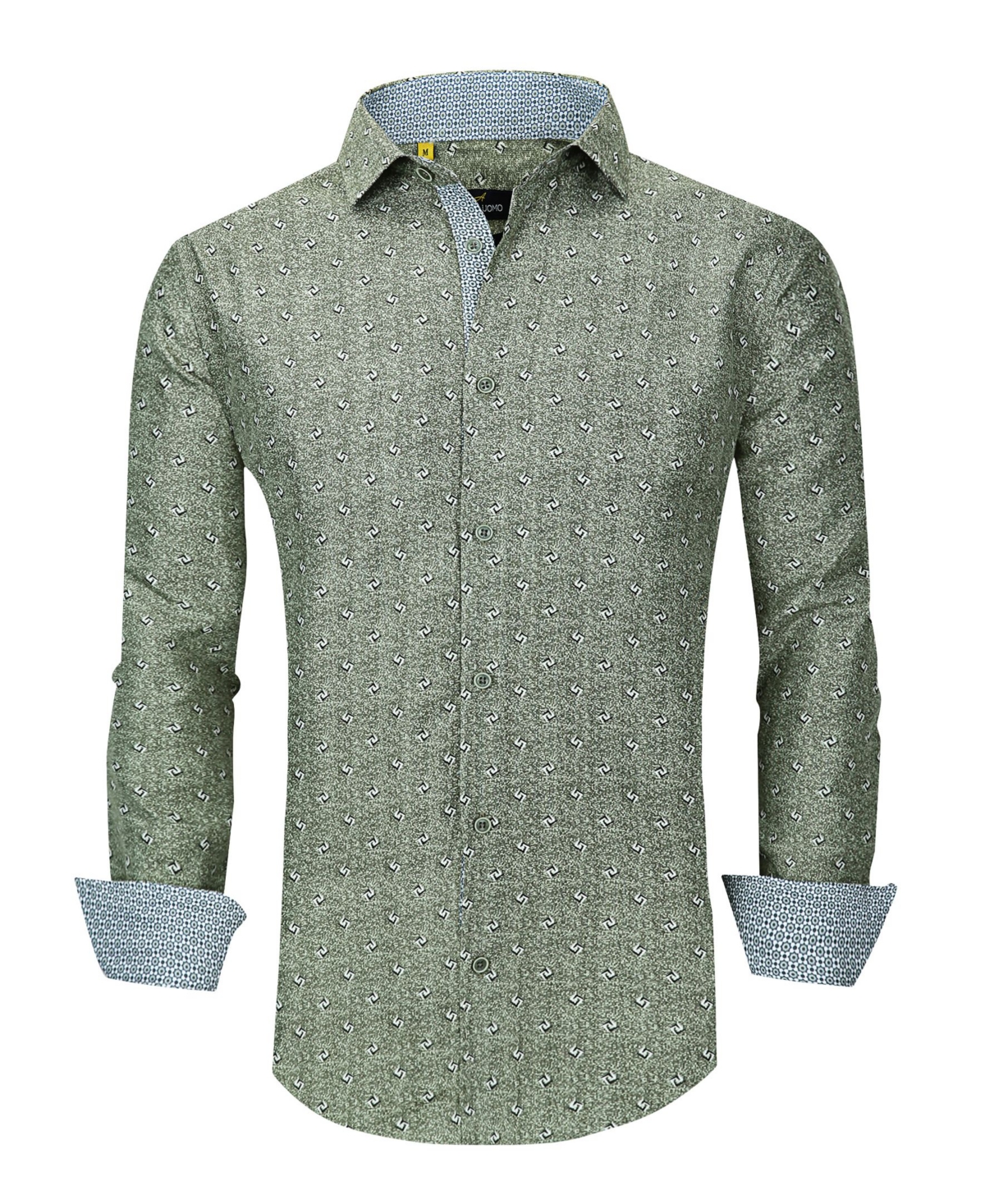 Men's Slim Fit Business Nautical Button Down Dress Shirt - Green