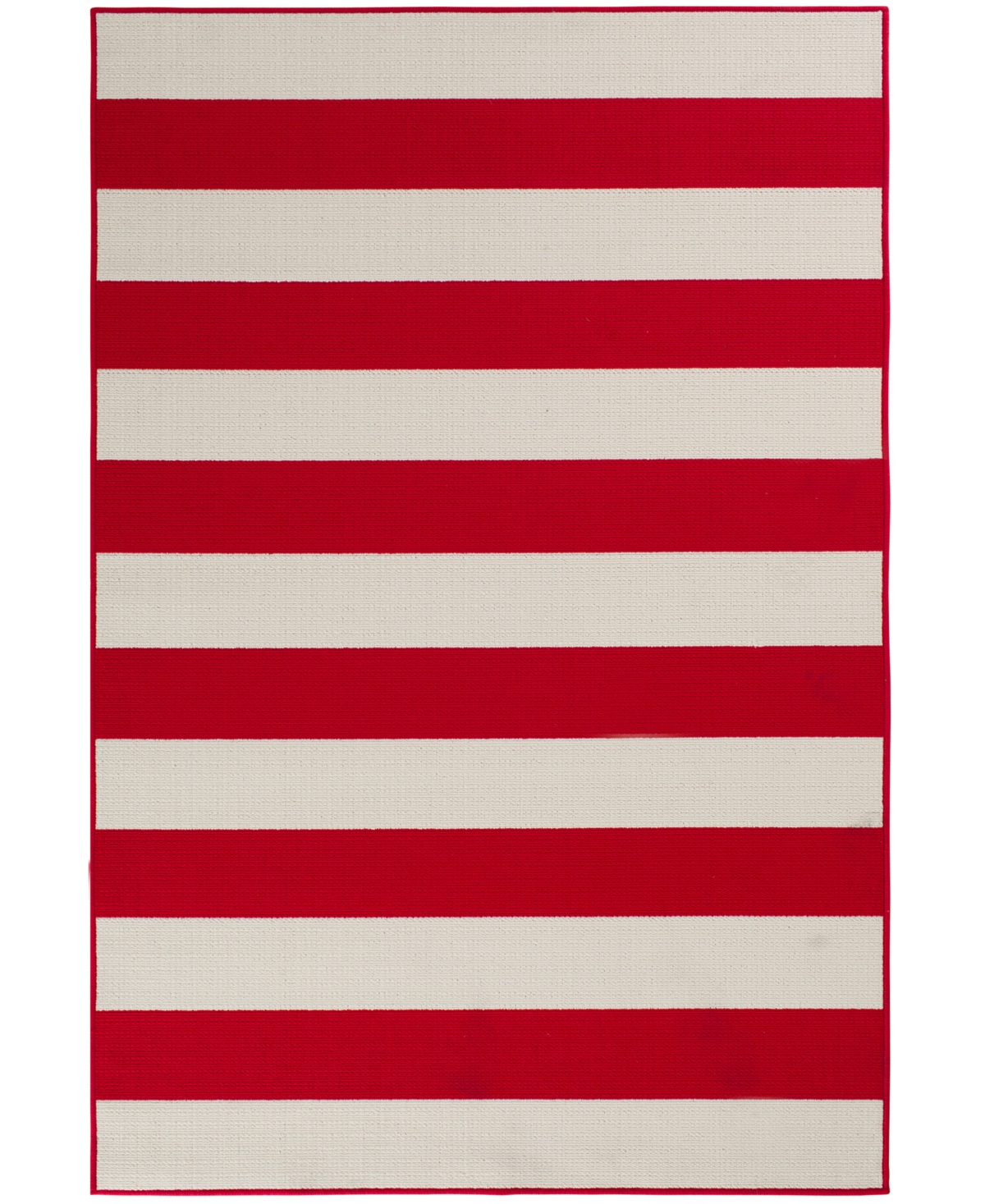 Northern Weavers Vera Awning Stripe 7'10in x 9'10in Area Rug - Red, Ivory