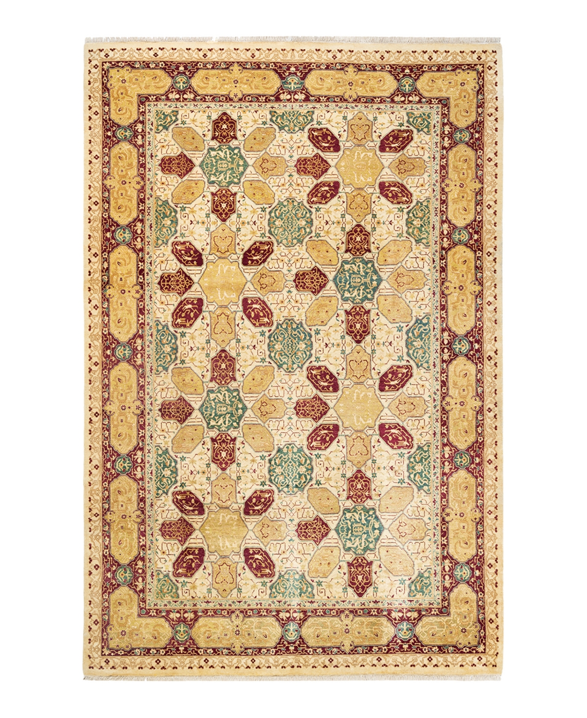 Closeout! Adorn Hand Woven Rugs Mogul M1190 6'1in x 9'4in Area Rug - Ivory