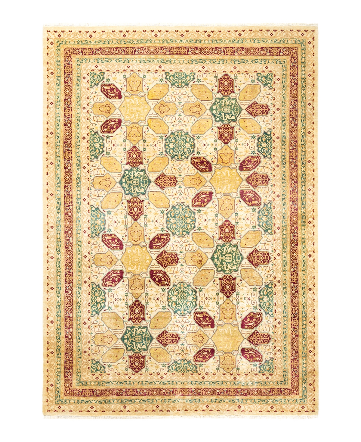 Closeout! Adorn Hand Woven Rugs Mogul M1195 6'2in x 8'10in Area Rug - Ivory