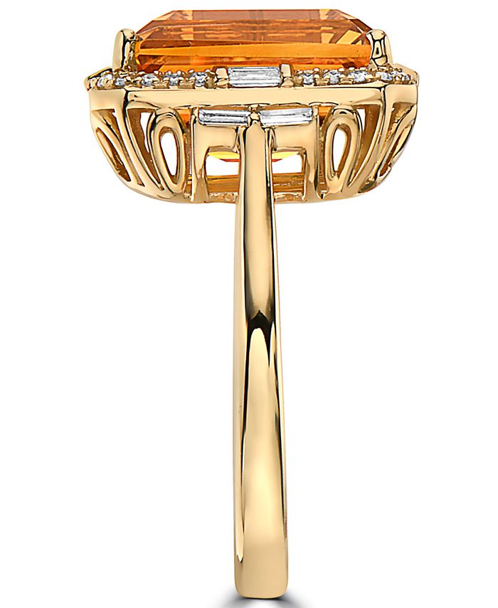EFFY Collection - Citrine (5-1/3 ct. t.w.) & Diamond (1/3 ct. t.w.) Statement Ring in 14k Gold