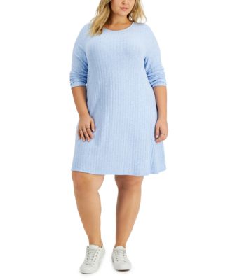 Hacci Ribbed Brushed Swing Dress 