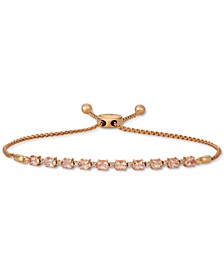 Peach Morganite (1 ct. t.w.) & Nude Diamond (1/20 ct. t.w.) Bolo Bracelet in 14k Rose Gold